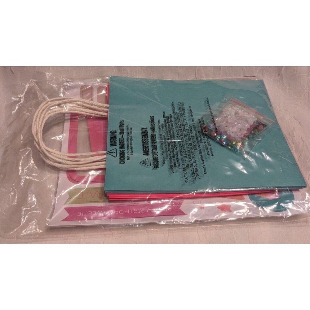 NIP Birthday Shaker Gift Bags Craft Kit Annies Creative Girls Club Food ACG3050 - Picture 6 of 8
